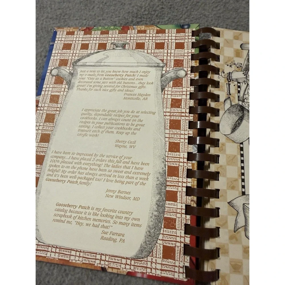 Gooseberry Patch One-Pot Meals Cookbook Spiral Bound Book Collectible Country